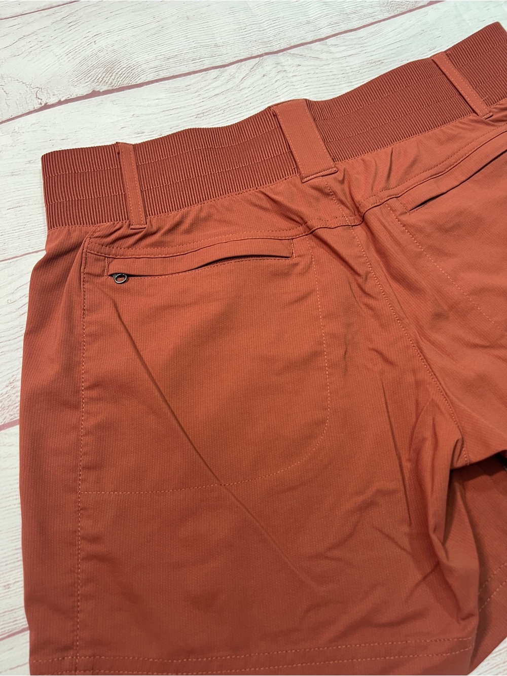 Title Nine Clamber 2.0 Hiking Shorts - 6 - rust red orange stretch 5" inseam - Picture 6 of 13